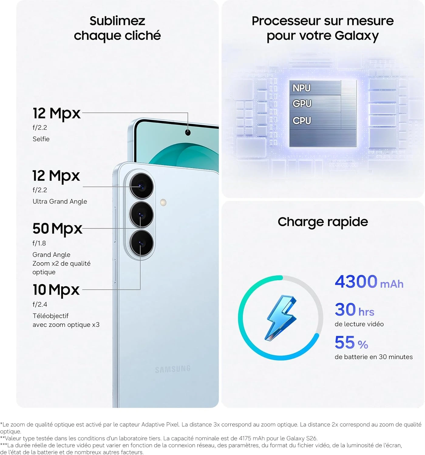 Samsung Galaxy S26+ 256Go Argent (Couleurs Exclusives)