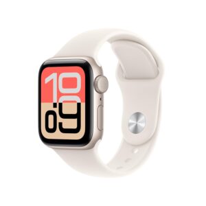 Apple Watch SE 3 [GPS 40 mm] Montre connectée avec boîtier Lumière stellaire et Bracelet Sport Lumière stellaire. Moniteur activité/Sommeil/fréquence Cardiaque, écran Toujours...