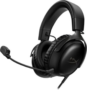 HyperX Cloud III Wired Gaming Headset, PC, PS5, Xbox Series X|S, DTS, Memory Foam, 10mm Crystal Clear Sound Microphone with Noise Cancellation, USB-C, USB-A, 3.5mm - Black