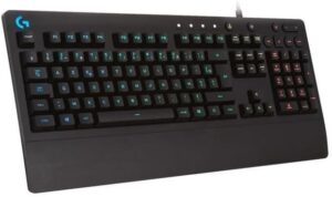 Logitech G 213 Prodigy, Gaming Keyboard, LIGHTSYNC RGB Lighting, Splash Resistant, Customizable, Dedicated Multimedia Controls - French AZERTY - Black