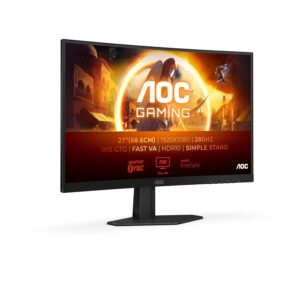 AOC Gaming C27G4ZXED - 27 Inch FHD Curved Monitor, 280Hz, 1ms, HDR10, FreeSync Premium (1920x1080, HDMI, DisplayPort) Black/Grey