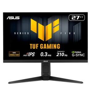 ASUS TUF Gaming VG27AQL5A - Gaming Monitor 27" QHD (2560x1440), 210Hz (OC), Fast IPS, ELMB Sync, 0.3ms GTG, Stereo Speakers, DisplayWidget Center, Gaming AI, Height Adjustable