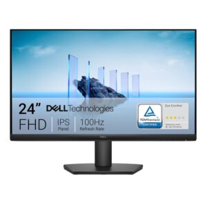 Dell 24 PC Monitor – SE2425HM, Full HD (1920 x 1080), 100Hz, IPS, 5ms, VESA (100 x 100 mm), HDMI, VGA, 3 Year Warranty, Black