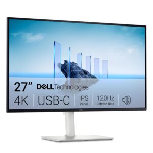 Dell 27 Plus USB-C Monitor PC - S2725QC, 4K UHD (3840x2160), 120Hz, IPS, 4ms, AMD FreeSync Premium, 99% sRGB, Height Adjustment, Built-in Speakers, 2 USB-C, 2 HDMI, 2 USB, 3...
