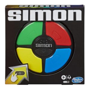 Hasbro Gaming Simon Classic Electronic Memory Game for Children and Families, 8 Years Old, with Sounds and Lights, Compact Size, Travel Games, Family and Friends