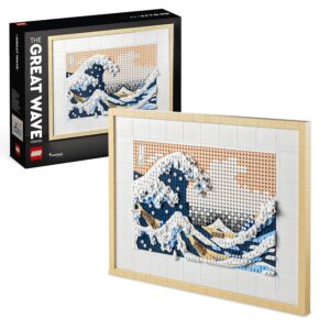 LEGO ART Hokusai – La Grande Vague - Set de Décoration Murale Japonaise - Tableau Océan - Loisir Créatif pour Adultes Hommes et Femmes - Décoration d'Intérieur DIY, Accessoire...
