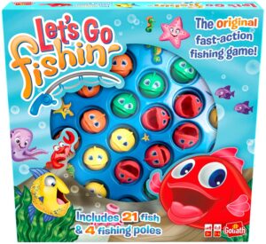 Let's Go Fishin' Original - Action and Skill Game for Children from 3+ - Fishing Game - 21 Fish - 4 Fishing Rods - 1 to 4 Players -20 Minutes