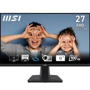 MSI Pro MP275 27 Inch Full HD Office Monitor - 1920 x 1080 IPS Panel, 100 Hz, Eye-Friendly Screen, Built-in Speakers, Tilt - HDMI 1.4b, D-Sub (VGA)