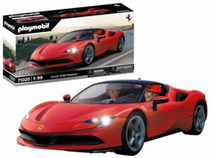 Playmobil 71020 Ferrari SF90 Stradale - with two characters and a vehicle with functional headlights - collectible coin for car fans with its Italian design - from 5 years old