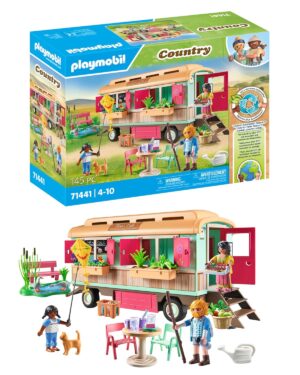 Playmobil 71441 Camper Café Boutique - Country - with 4 Animals and 3 Characters - Toy made with More than 80% recycled or bio-based materials on average. From 4 years old