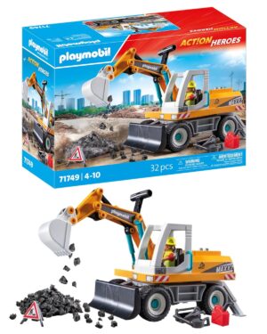PLAYMOBIL | Action Heroes | Large Excavadora | Children's Toy | Excavator Set | Toy for Children from 4 Years | 71749