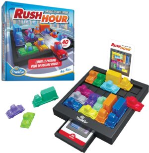 ThinkFun - Rush Hour - Logic Game - Puzzle - Bottling - 40 Challenges 4 Levels - 1 Player or More - Ages 8 and Above - Ravensburger - 76600 - Mixed - French Version