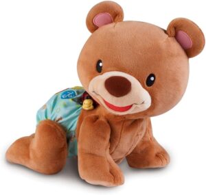 VTech - Teddy Bear, 1,2,3 Suis-Me, Brown Bear Walking on 4 Legs, Baby Motor Skills, Interactive and Musical Toy, Baby Gift from 9 Months