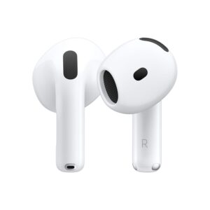 Apple AirPods 4 Wireless Earbuds, Bluetooth Headphones, Active Noise Cancelling, Adaptive Audio, Transparency Mode, Customized Space Audio, USB-C Charging Case, Wireless Charging